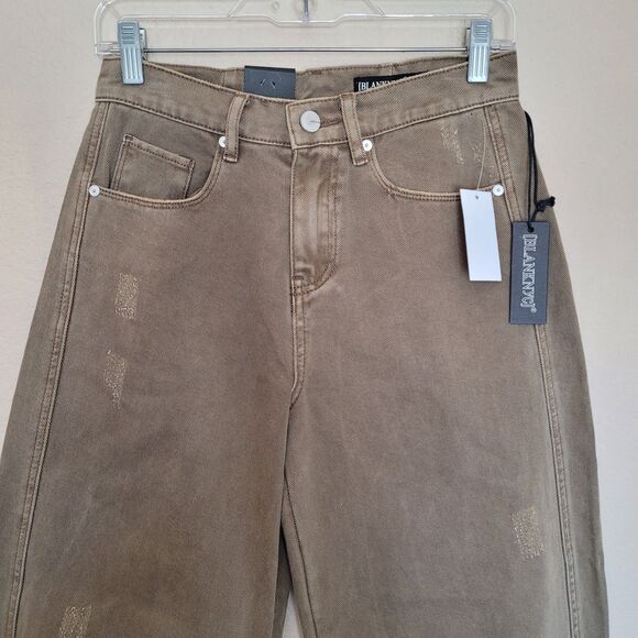 Blanknyc Barrel Baggy Ankle Jeans Size 26 Taupe Bowery Balloon 100% Cotton Nwt - Picture 2 of 8